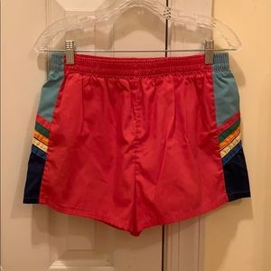 Rainbow striped boxy shorts